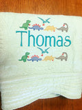 White with mint boarder