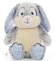 Grey rabbit with blue stars