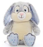 Grey rabbit with blue stars