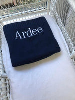 Knit blanket with name