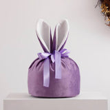 Purple velvet bunny bag