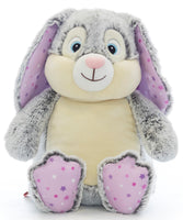 Grey rabbit with pink stars