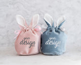 Pink velvet bunny bag
